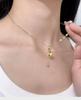 Nickel Silver-Plated Gold Lucky Clover Coin Tassel Necklace