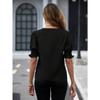 Summer new V-neck temperament bubble sleeves solid color casual women's T-shirt top
