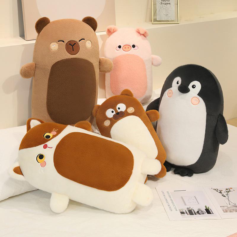 New Cute Animal Plush Cushion Pillow - Perfect for Bedside, Sleep, or as a Birthday Gift