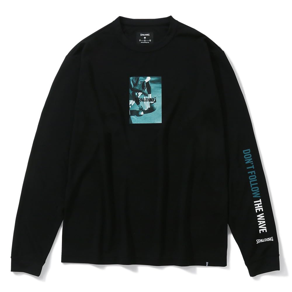 

Spalding Don t Follow the Wave Basketball Long Sleeve T-Shirt, SMT23112, Size Large, Black