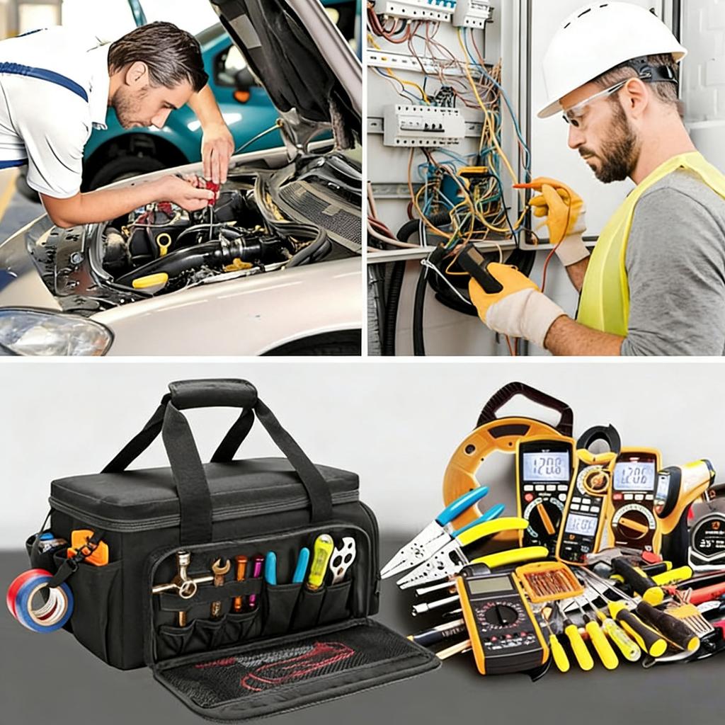Tool Bag with Handle Portable Large Capacity Oxford Cloth Tool Storage Bag for Electricians Carpenters