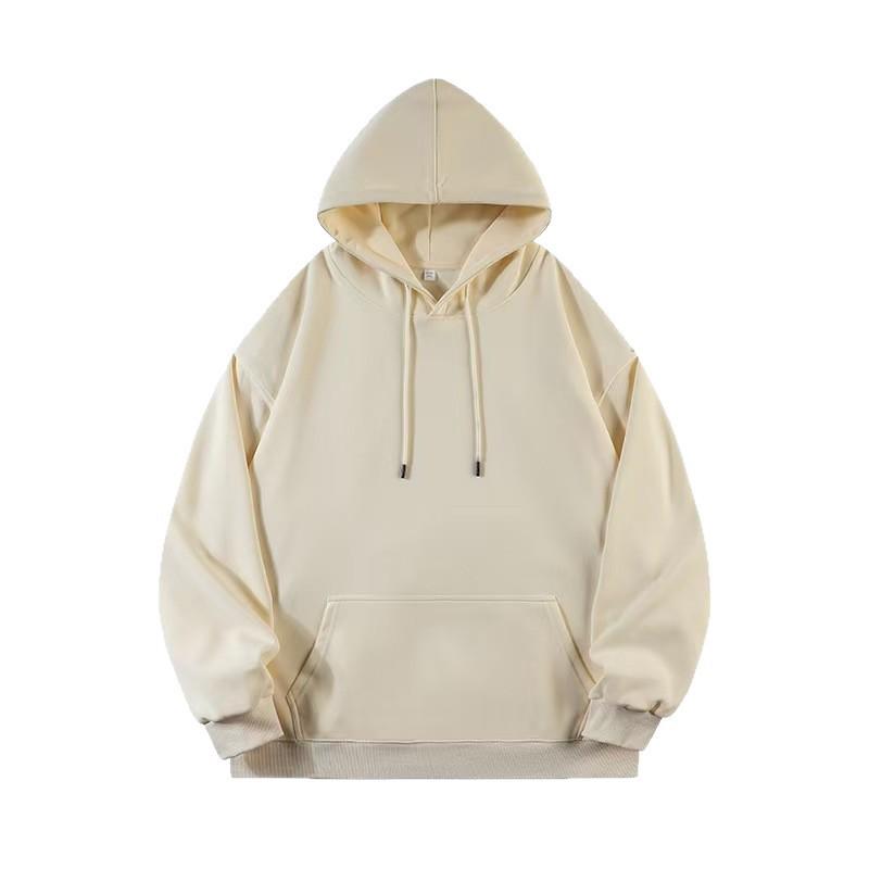 2025 Unisex Solid Color Hooded Sweatshirt - Comfortable Loose Drop Shoulder Style