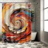 Vibrant Abstract Swirl Waterproof Shower Curtain - Colorful Art Design for Bathroom Decor, Perfect for a Unique Look
