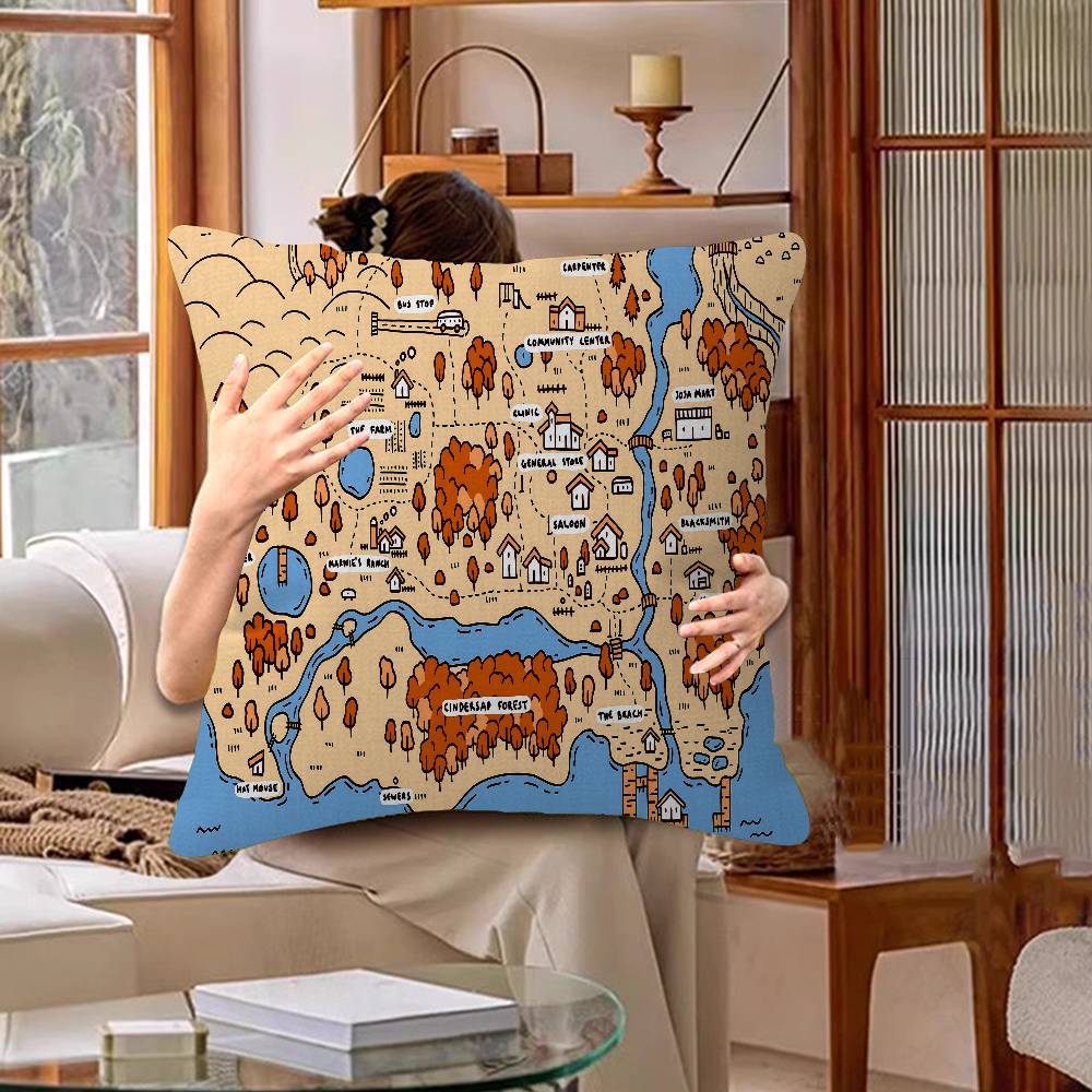 S-stardew Valley Cushion Cover Pillow Cover Decor Pillowcase Printed Cushion Case For Couch