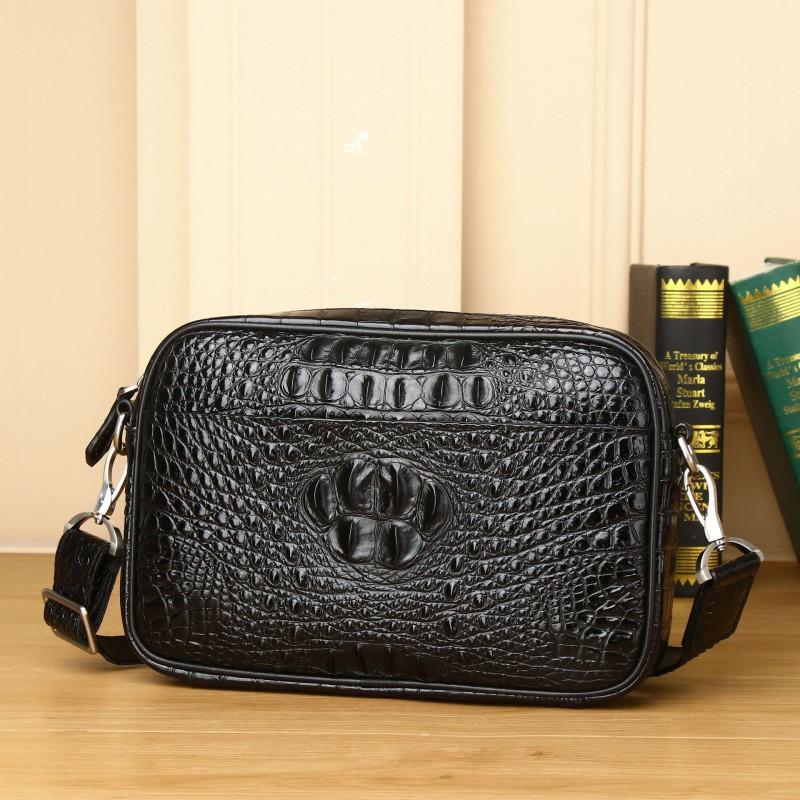 New Crocodile Patterned Small Shoulder Bag Men High-end Backpack Single Crossbody Horizontal Fashionable Casual Men s 28x6x19