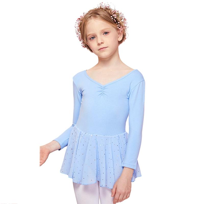Kostium baletowy dla dzieci, dziewczęcy, z długimi rękawami, do tańca