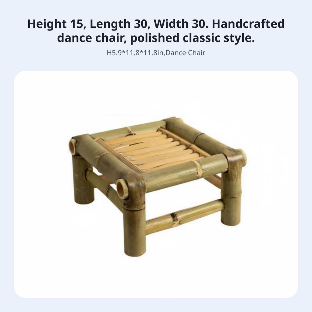 Quadratischer Bambus-Sitz Handgefertigt Niedriger Hocker Retro-Design Langlebig Für Heimdekorateure Kleine Kinder