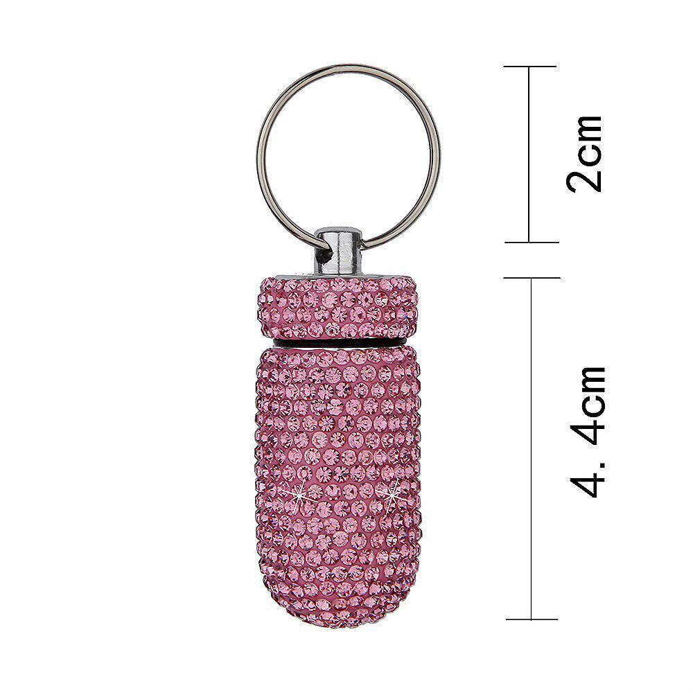 1Pc Diamond Car Storage Box Bottle Bling Organizer Hanging Pill Box for Auto Interior Key Ring Accessories