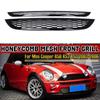For MINI One R50 R52 R53 2002-2006 2pcs Front Bumper Upper Lower Grille Cover Glossy Black Honeycomb Mesh Grill Guard Cover