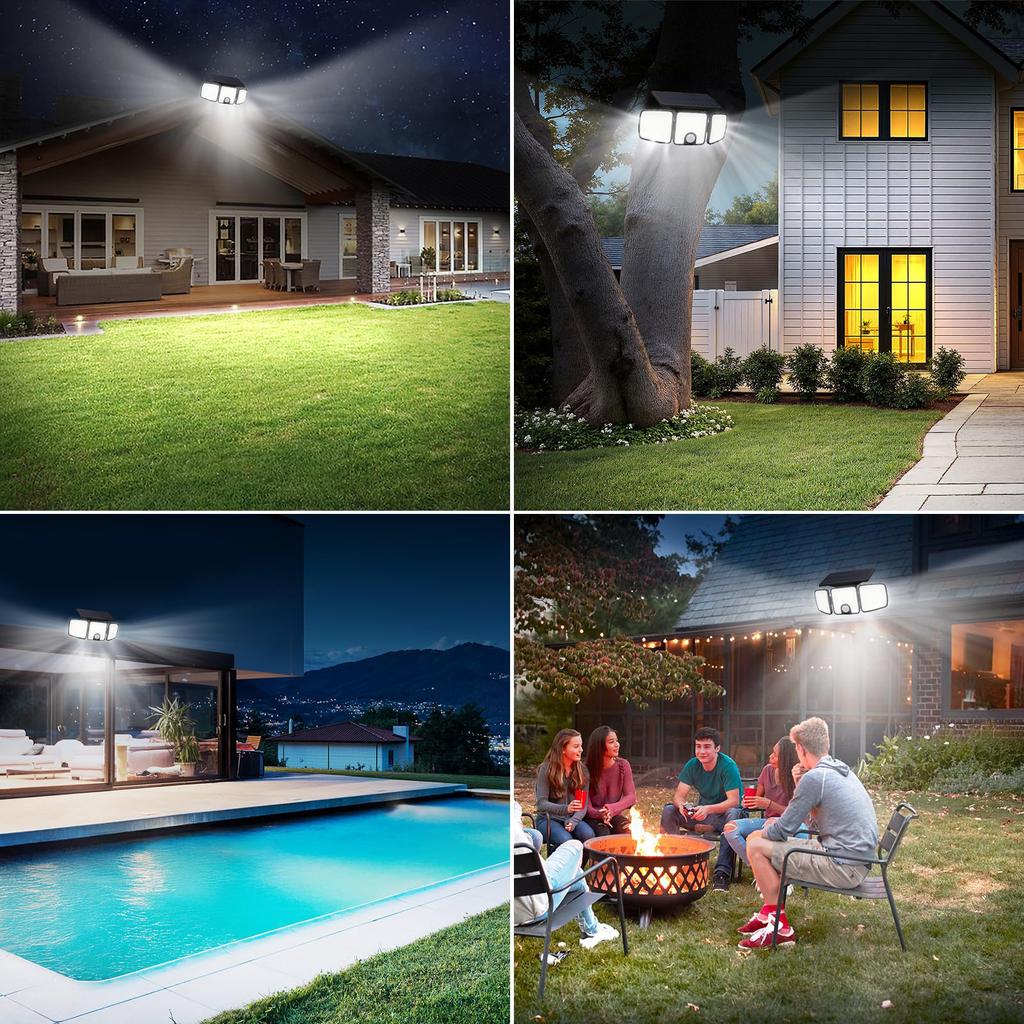 Flood Lights Outdoor Solar Lights with Motion Sensor 223 LED Security Light Waterproof LED Floodlight for Yard Garage Garden
