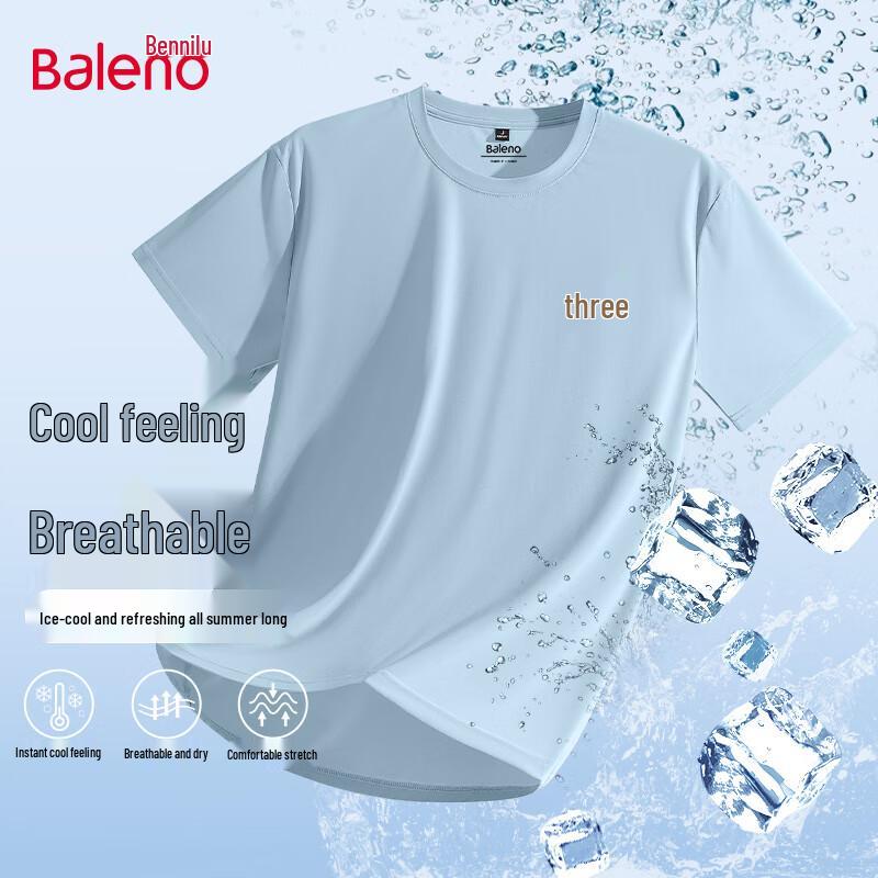 Baleno Men s Ice-Feel Loose-Fit T-Shirt L