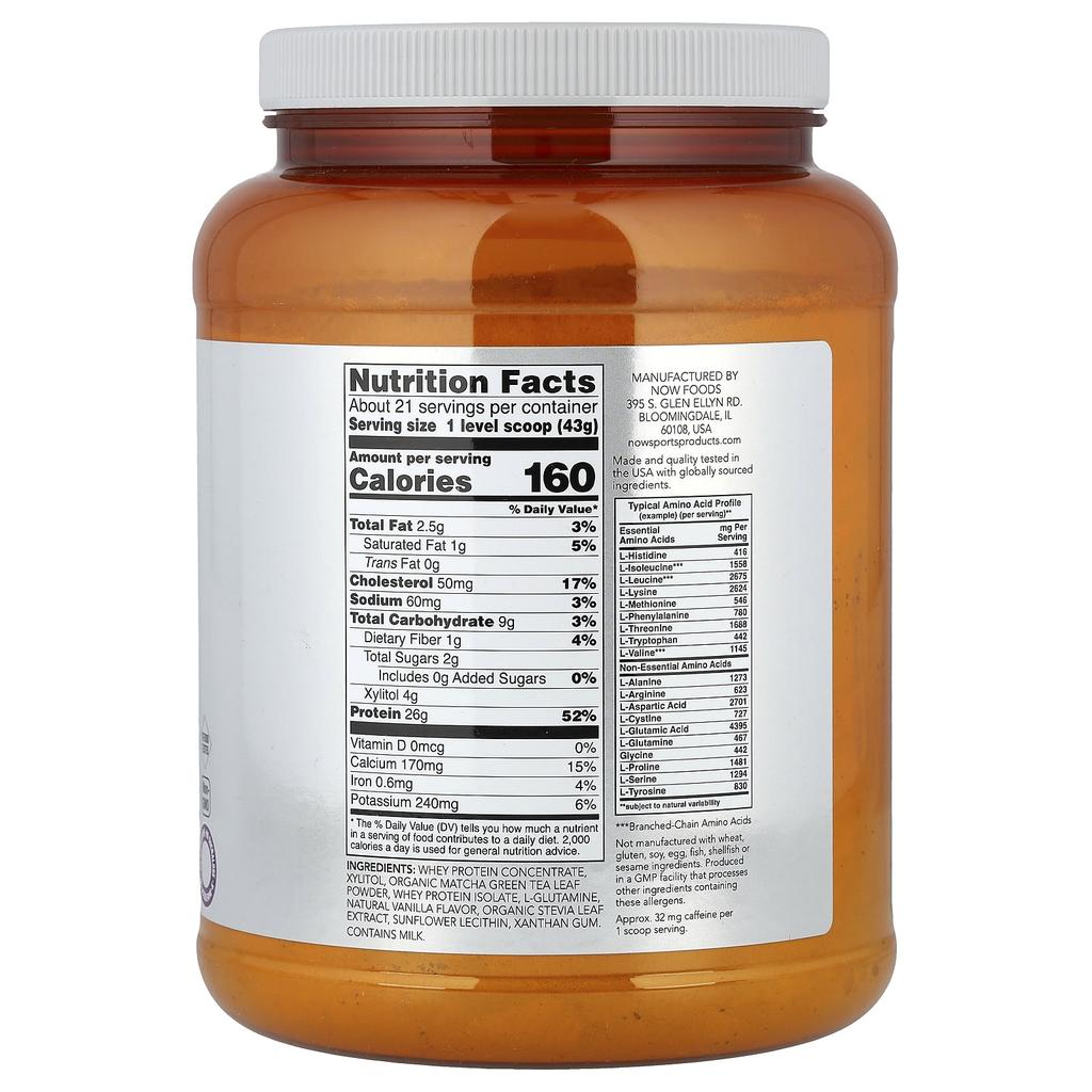 Sport, Molkenproteinpulver, Matcha, 907G (2 Pfund)