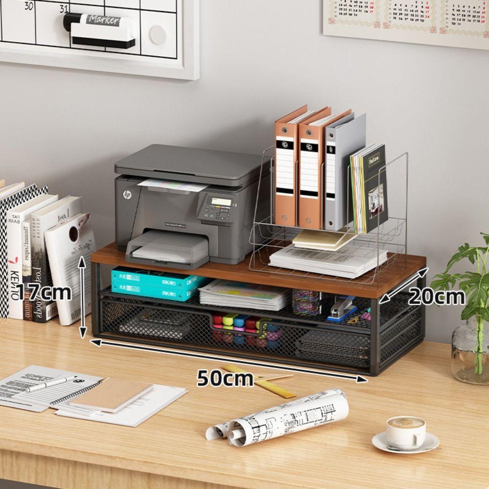With Drawer Desk Monitor Riser 2-Tier Design Pull Out Storage Drawer Computer Desk Organizer Home