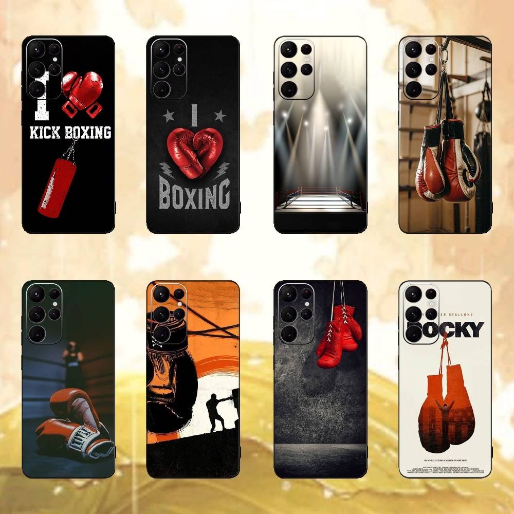Cool Boxing Sport Phone Case For Samsung S25,S24,S21,S22,S23,S30,Ultra,S20,Plus,Fe,Lite Black Shell