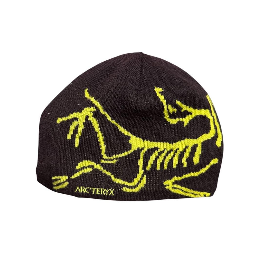 Used ARC TERYX Knit Hat Beanie Black Yellow
