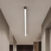 Wood LED Ceiling Lamp Linear Flush Mount Ceiling Light Fixture Long Strip Dimmable Ceiling Light Farmhouse Ceiling Light for Hallway Balcony Entryway