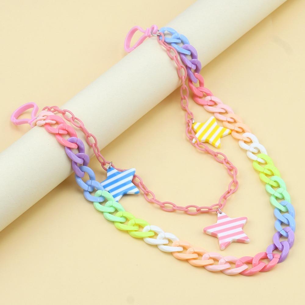 Double Layer Star Belt Chain Acrylic Cross Pants Chain Punk Heart Waist Chain  Jeans Decor