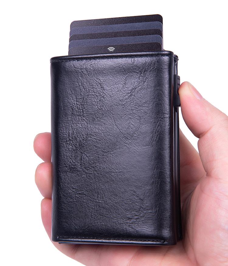 Men's RFID Aluminum Pop-Up Card Holder Wallet with Multi-Card Slots