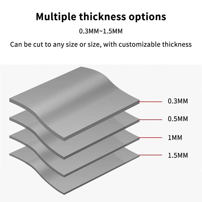 1Pc 15W Thermal Conductive Pad Sheet 0.3/0.5/1.0/1.5Mm Silicon Thermal Gap Pads Adhesive Insulating Silicone Grease Sheets