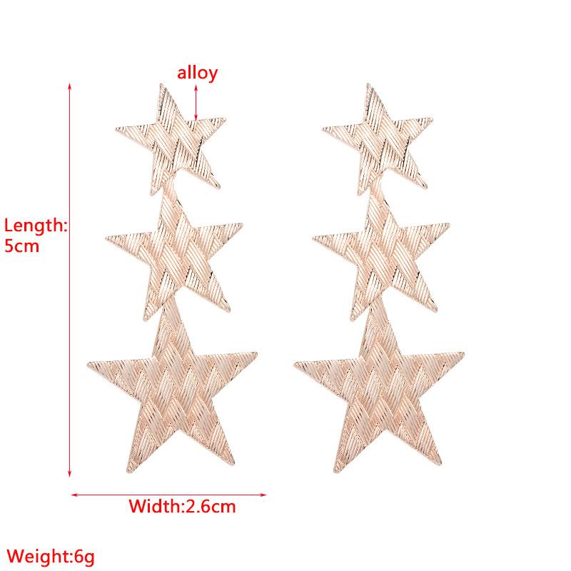 Damen Hängeohrring Quaste Stern Lang Asymmetrisch Fünfeck Vielseitige Ohrringe
