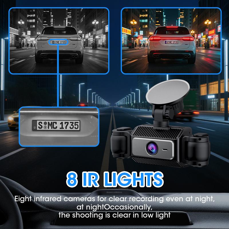 Srnubi 5Ghz WiFi 3/4 Channel Dash Cam 1080P Car DVR IPS Screen IR Night Vision Dashcam 24H Parking Monitor HD Video Recording
