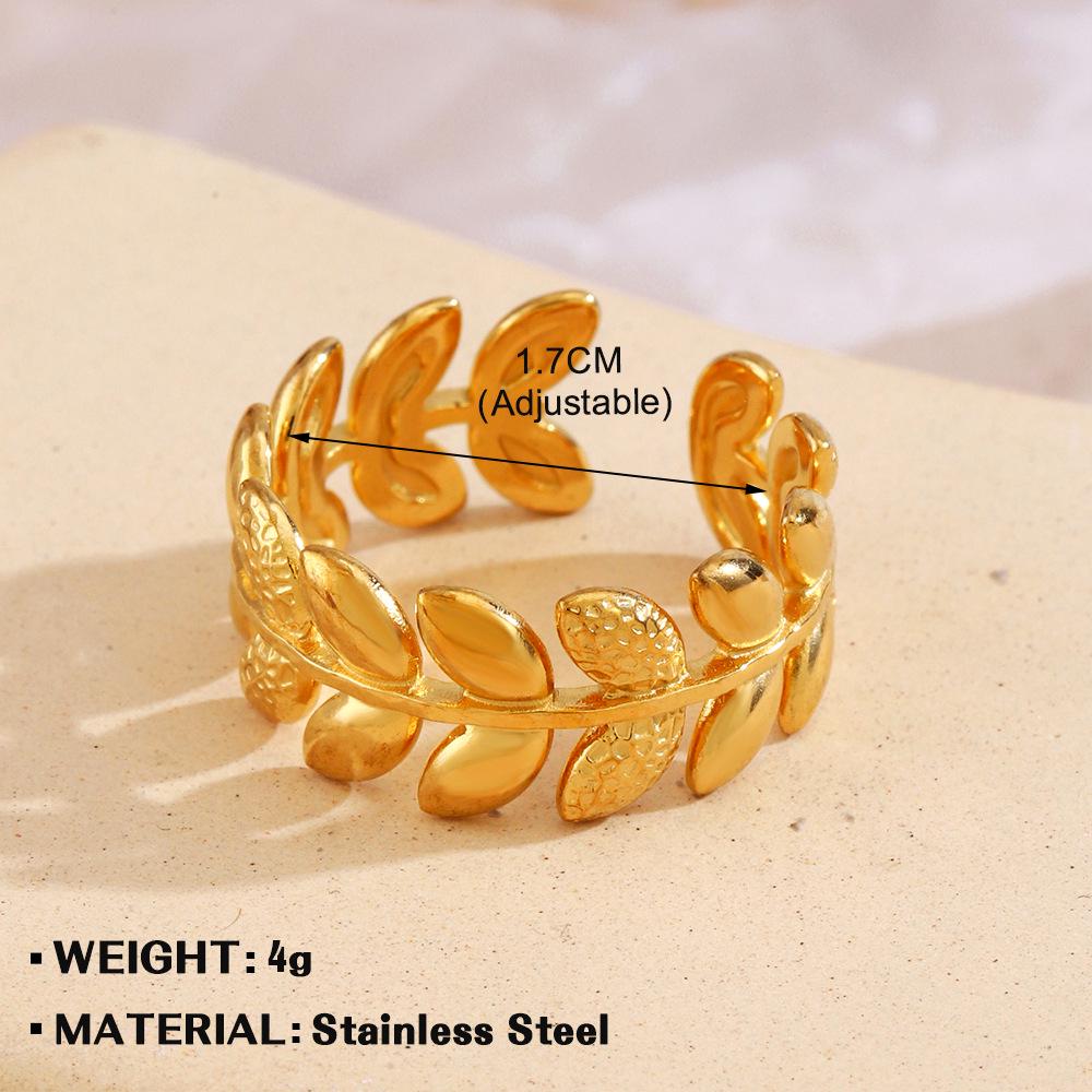 European & American Fashion Stainless Steel Heart-Shaped Geometric Ring - French Retro Style