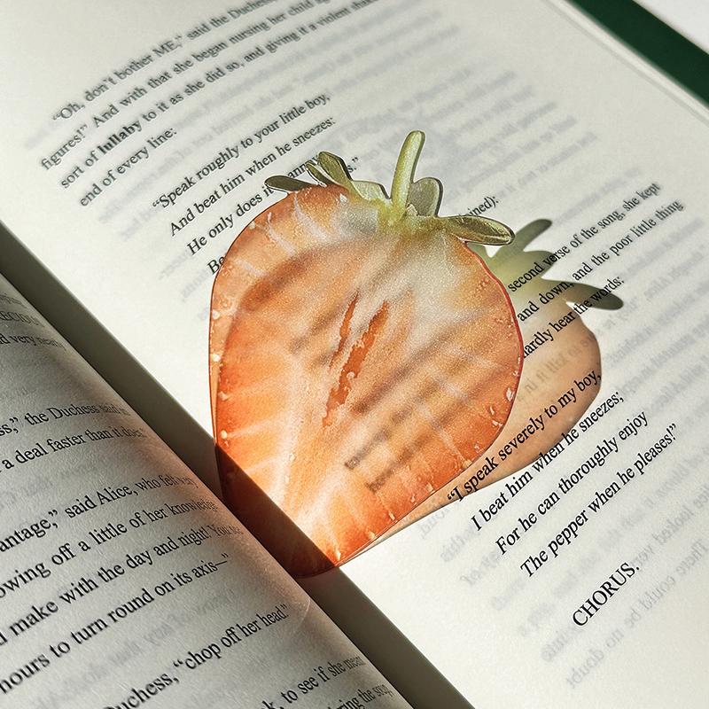 Delicate Transparent Acrylic Apple Bookmark Reading Mark Student Gift Premium Feeling Cute Grape Tomato Bookmarks