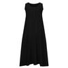 Women's Fashion Casual Colour Sleeveless Cotton Linen Pocket Dress