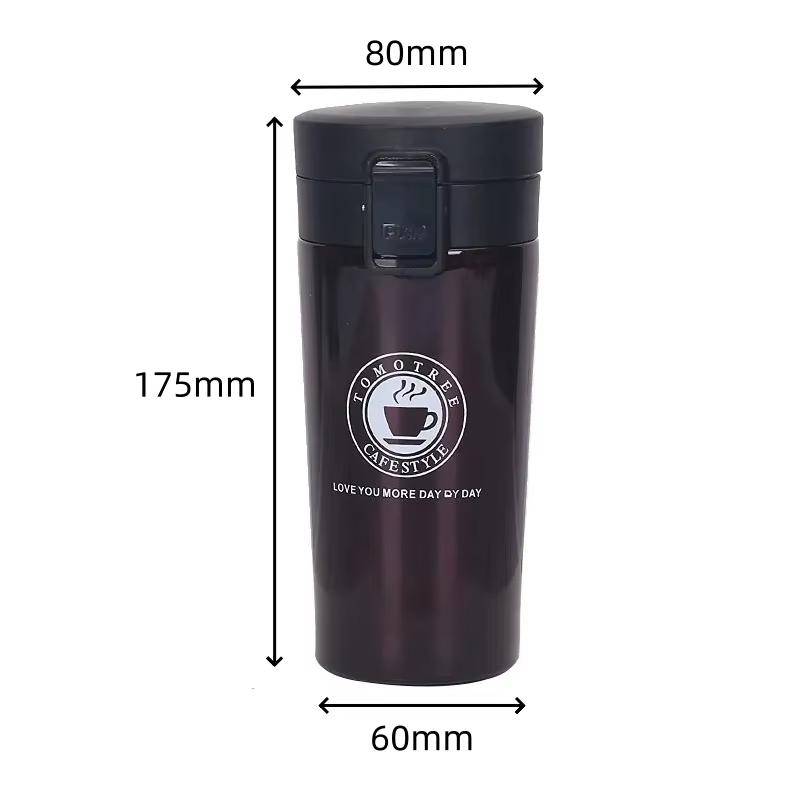 

Новая кофейная кружка 304 нержавеющая сталь двухслойная вакуумная кружка темно-коричневая герметичная и теплоизолированная автомобильная термокружка 380 мл 380ML коричневый