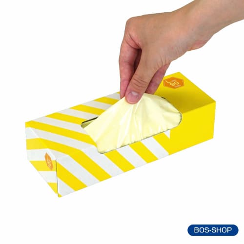 amazing odor-proof bag bos striped package set of 2/cream yellow l size 90 pieces for processing baby diapers, pet poo, food waste, sanitary items, et