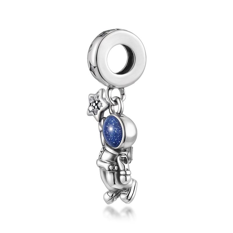 

High Quality Fine Blue Starry Sky Series Astronaut Star & Crescent Moon Mysterious Alien Sun Compatible With Authentic Original Bracelet High Quality