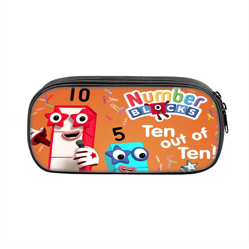 Numberblocks Character Kids And Teens Pencil Case Waterproof Nylon Bag Storage