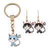 9-Color Creative Long-Tailed Cat Pendant (21x24mm, KC Gold) – Cute and Unique Ornament