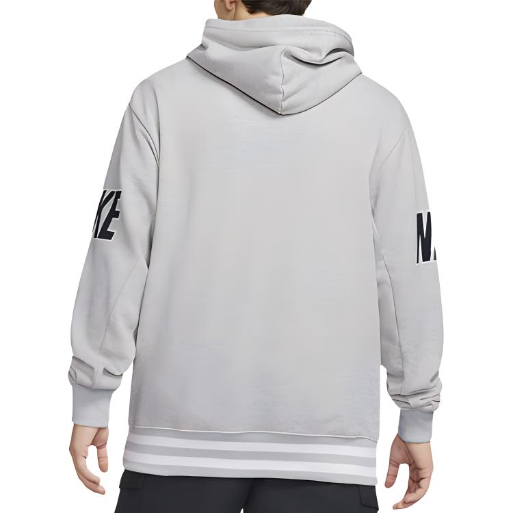 Nike Felpa con Cappuccio Uomo Vestibilità Larga con Stampa Logo Grande Grigio DD6169-050