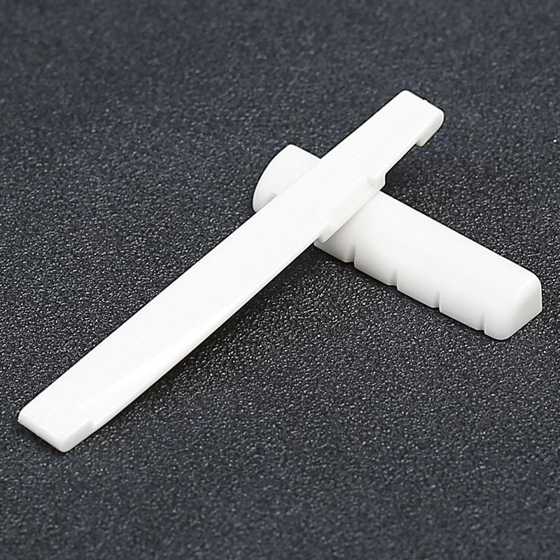 Burrsius Bone Nut Set for Folk Classical Acoustic Guitar - Upper & Lower Nut, Bridge, String Accessories