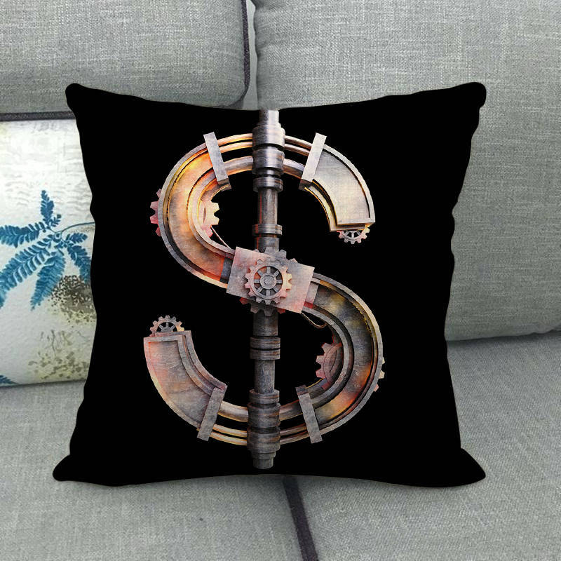 Science fiction style letters Digital printing short plush pillow covers for car sofa office cushion cover home goods