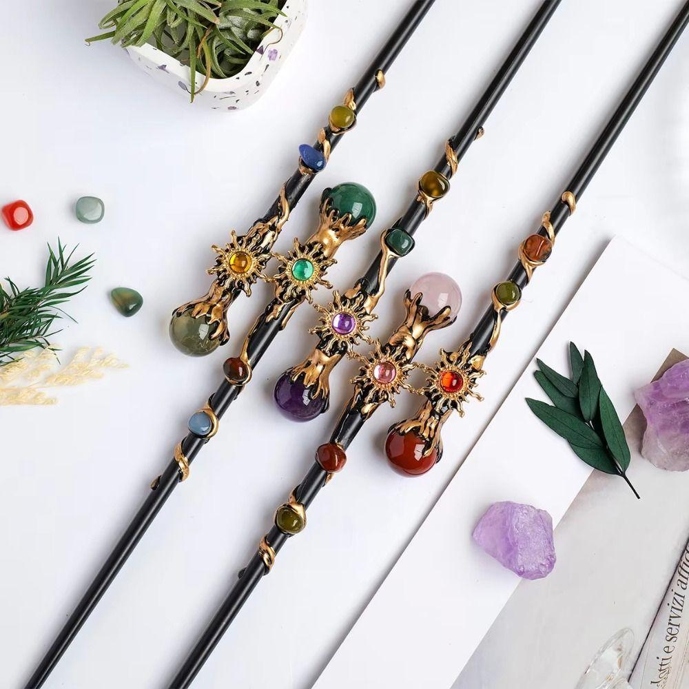 DIY Handmade Fairy Stick Halloween Prop Magic Scepter Creative Crystal Magic Wand Holiday Gift