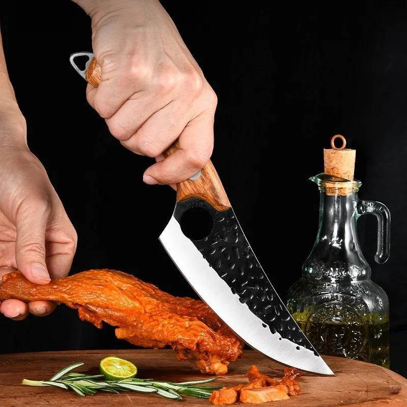 Butcher's Boning Knife Stainless Steel Vegetable and Fruit Slicing Knife Carving Knife Chicken Bone Scissors Sharp Kitchen Tool