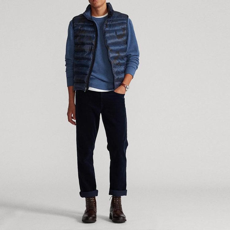 Polo Ralph Lauren Camouflage Print Zip Casual Sleeveless Vest Men Vests Blue 710811681-001