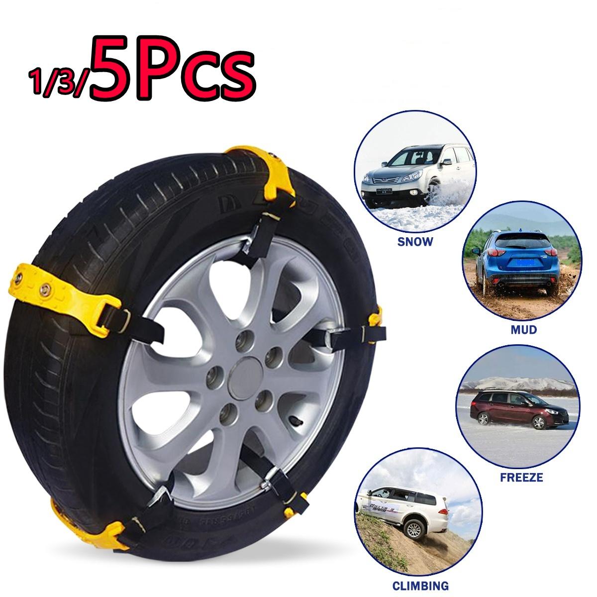 

5/3/1 шт. автомобильные зимние шины, регулируемые противоскользящие цепи, утолщенные говяжьи сухожилия, колесная цепь для снежной, грязевой дороги, для колес от 185 до 225