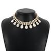 French Retro Court-Style Water Drop Diamond Choker Necklace