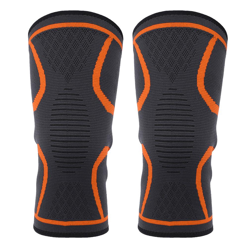 Knee Support Fitness Running Cycling Braces Kneepad Sport Gym Knee Pad Elastic Orange XL