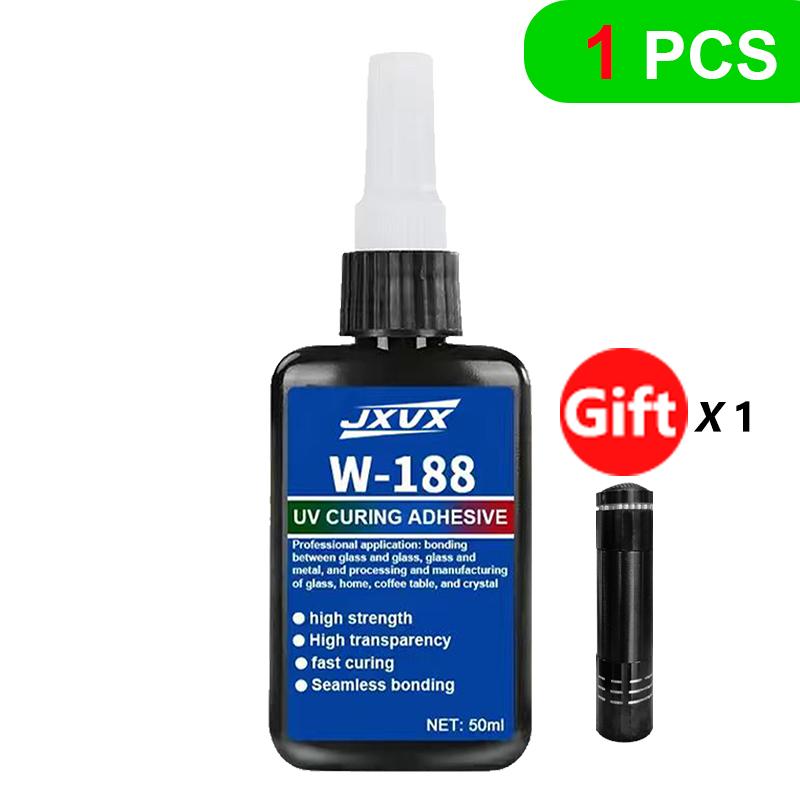 UV Resin Adhesive UV-Curable Adhesive Photocurable Adhesive Crystal Clear Adhesive DIY Jewellery Making High Transparency Includes UV Lamp