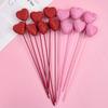 10/20Pcs Glitter Foam Heart Picks Stick for Mother's Day Gift Vase Decoration Birthday Party Cake Toppers Wedding Flower Bouquet