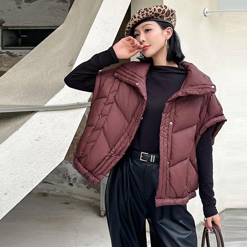 Large Version of Down Vest Women's 2025 Autumn and Winter Fashion Design Sense Quilting Line Loose Casual White Duck Down Vest Tide