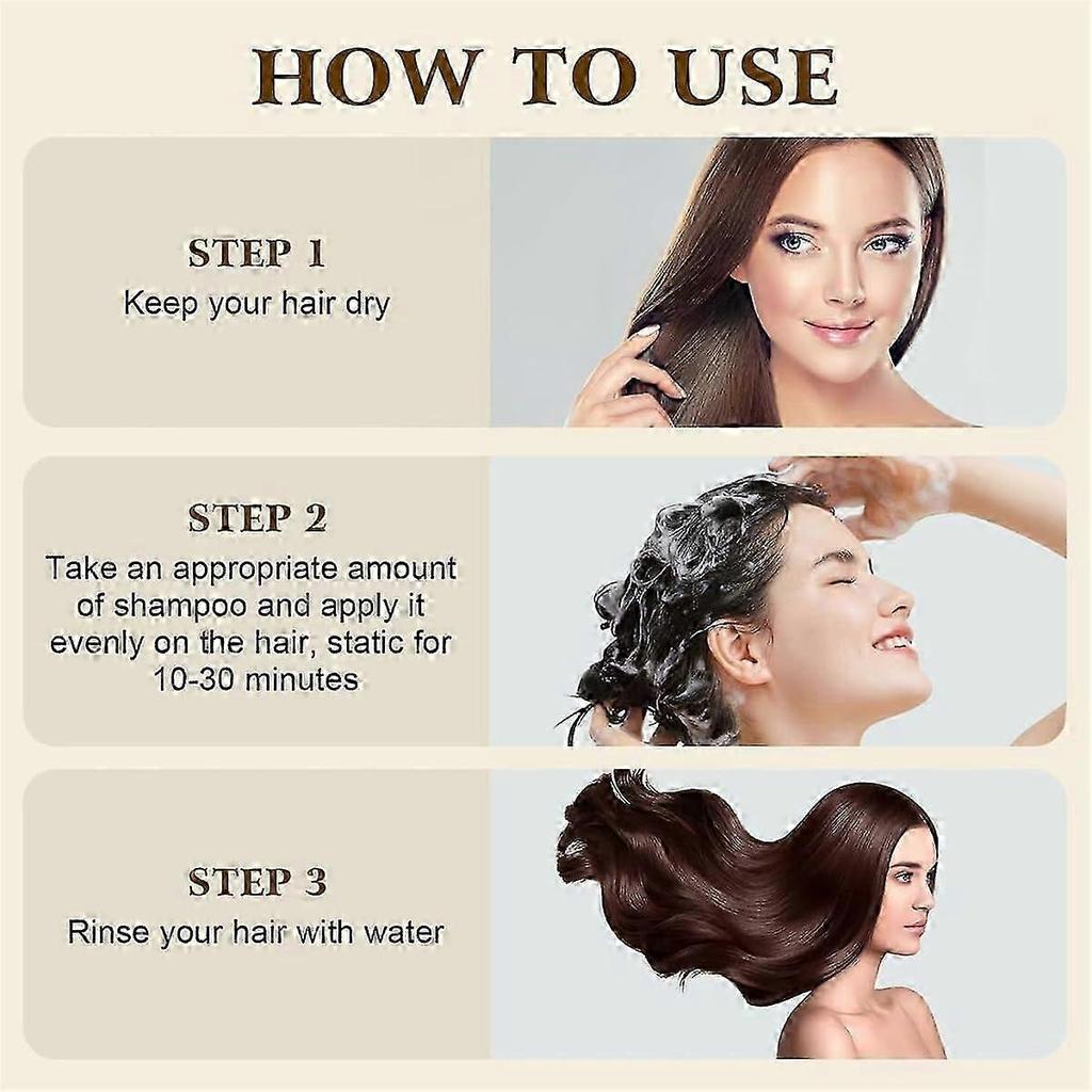 Haarfärbe-Shampoo, 3-in-1 Sofort-Haarfärbe-Shampoo, Farb-Shampoo Haarfärbemittel, Grauhaar-Abdeckungsshampoo, Langanhaltendes Haarfärbe-Shampoo für Alle Haartypen