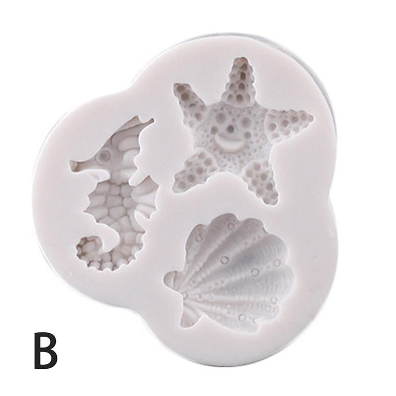 Sea Animal Mold Diy Seahorse Sea Star Shell Silicone Mold Cake Decoration