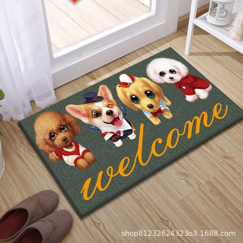 New Flannel Floor Mat Cat Digital Printed Carpet Kitchen Water Absorption And Dirt Resistant Rug Home Decoration