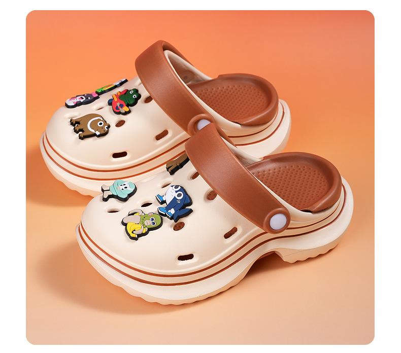 Girls' Summer Perforated Thick-Soled Sandals: Soft EVA Beach Flip-Flops, Hot Style for Outdoor Fun