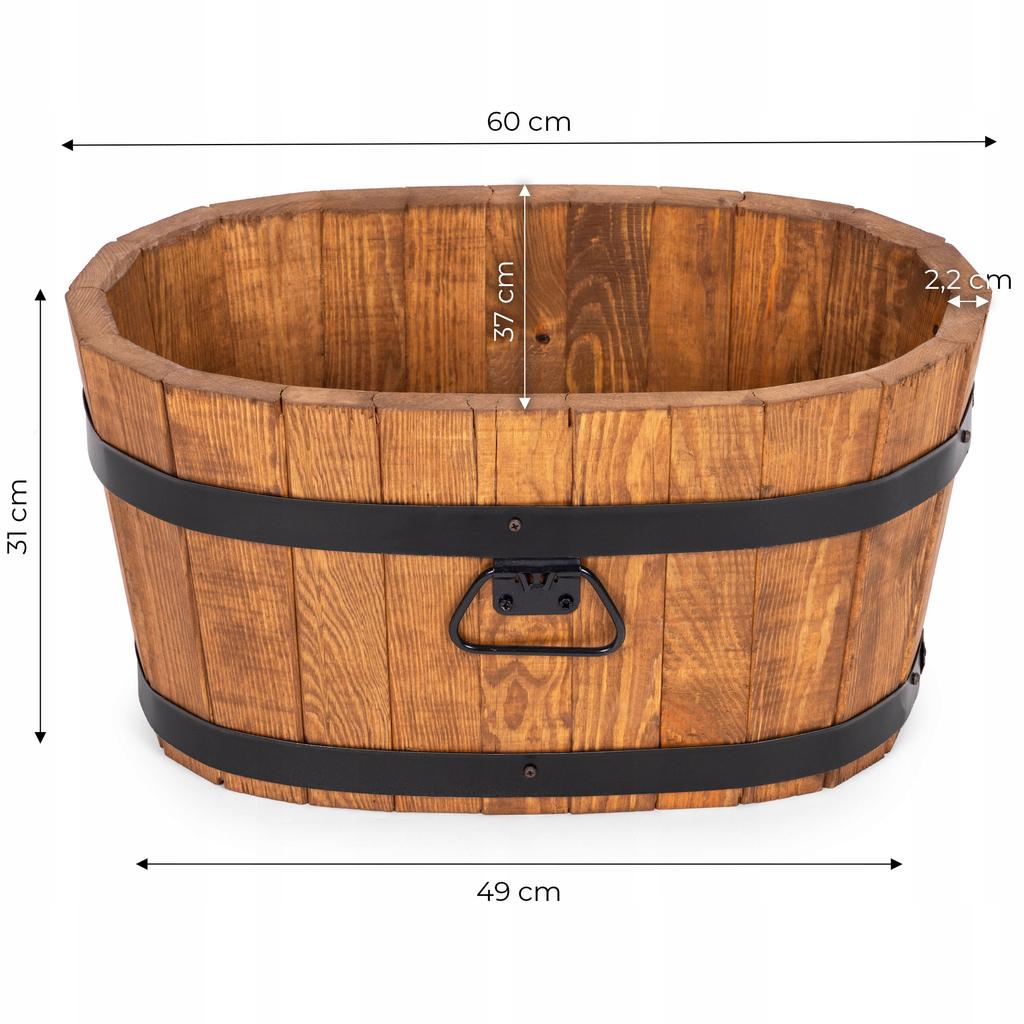 Wooden flowerpot 60X37XH31 flower stand K. OAK